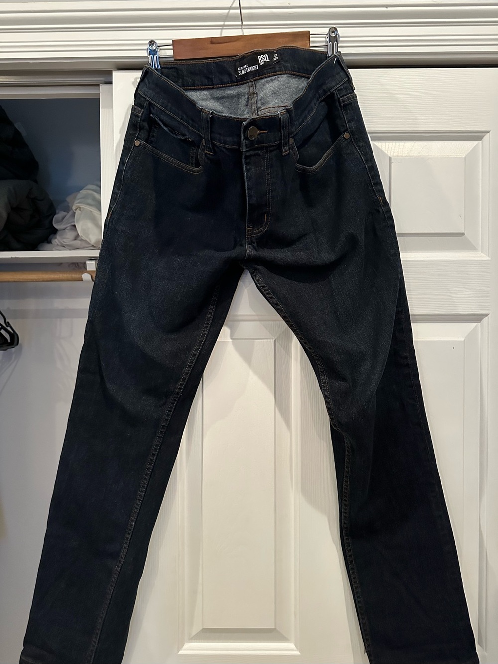 RSQ Men's Slim Straight Dark Indigo Jeans
